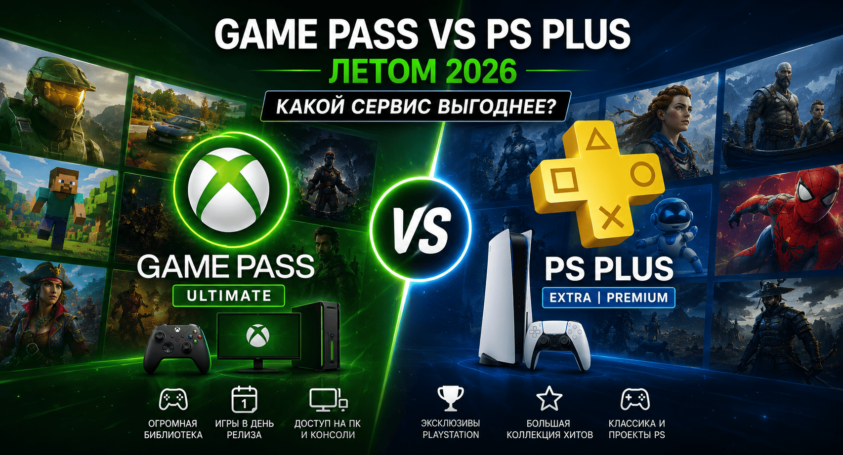 Game Pass vs PS Plus летом 2026 — какой сервис выгоднее?