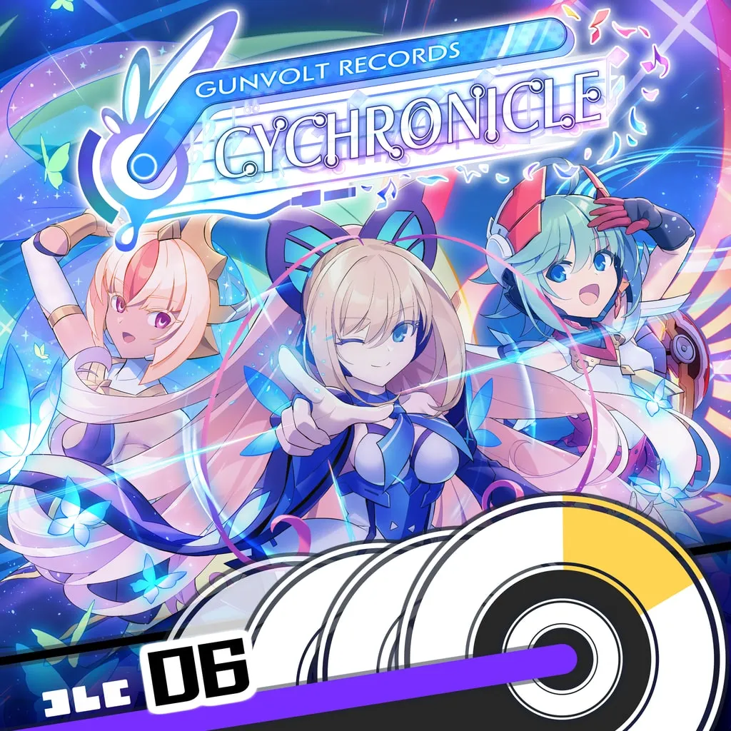 GUNVOLT RECORDS Cychronicle Song Pack 6 Lumen &amp; Luxia: ♪Nebulous Clock ♪Iolite ♪Paradox Stage ♪Afsān [PS4] cover