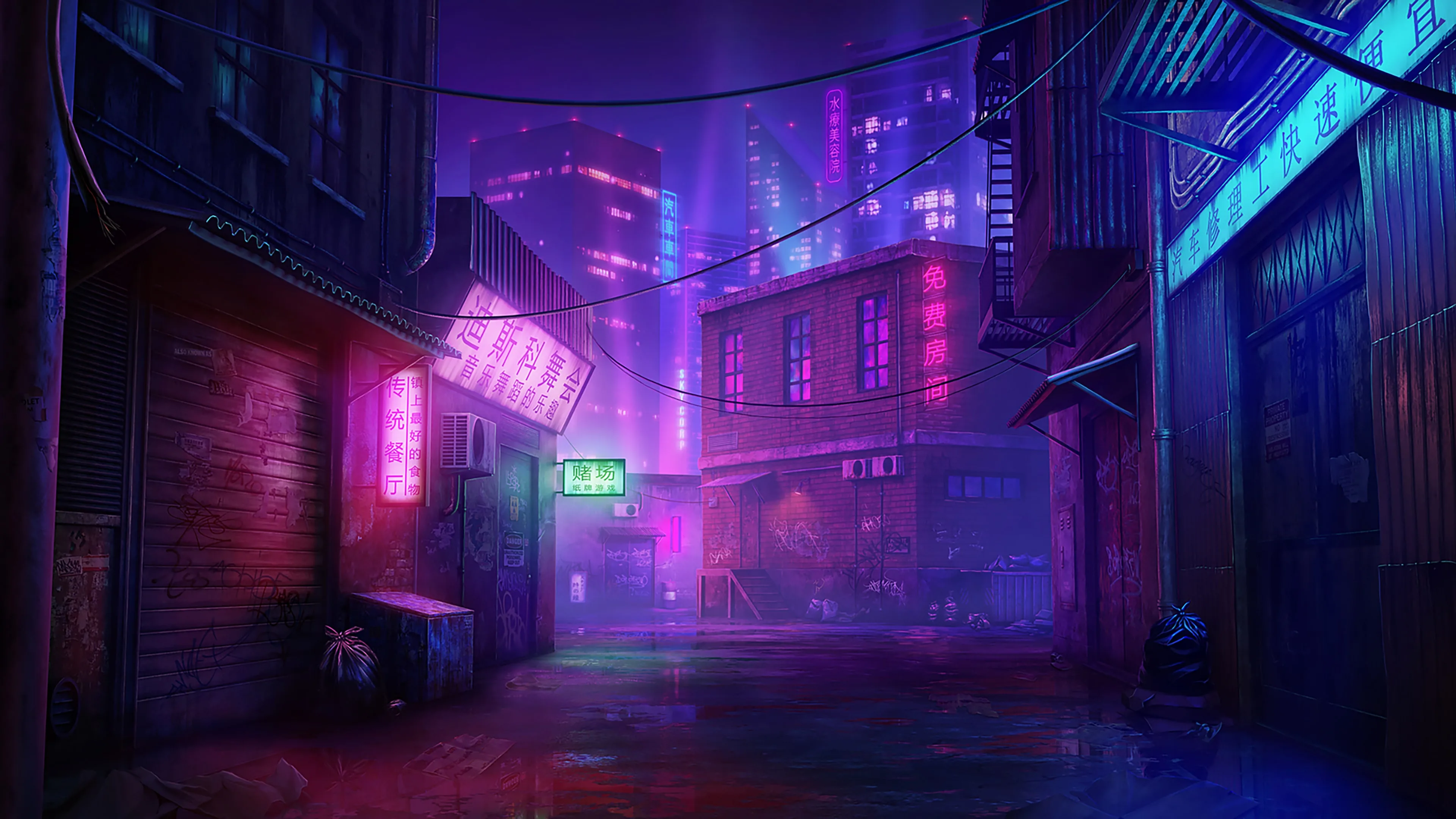 AAA Dynamic Scenes - Neon Metropolis Alley Dynamic Scene [PS4, PS5] - изображение 2