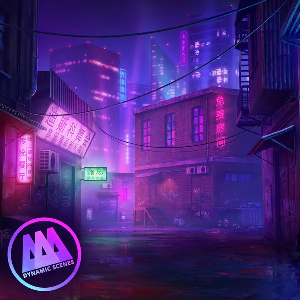AAA Dynamic Scenes - Neon Metropolis Alley Dynamic Scene [PS4, PS5]