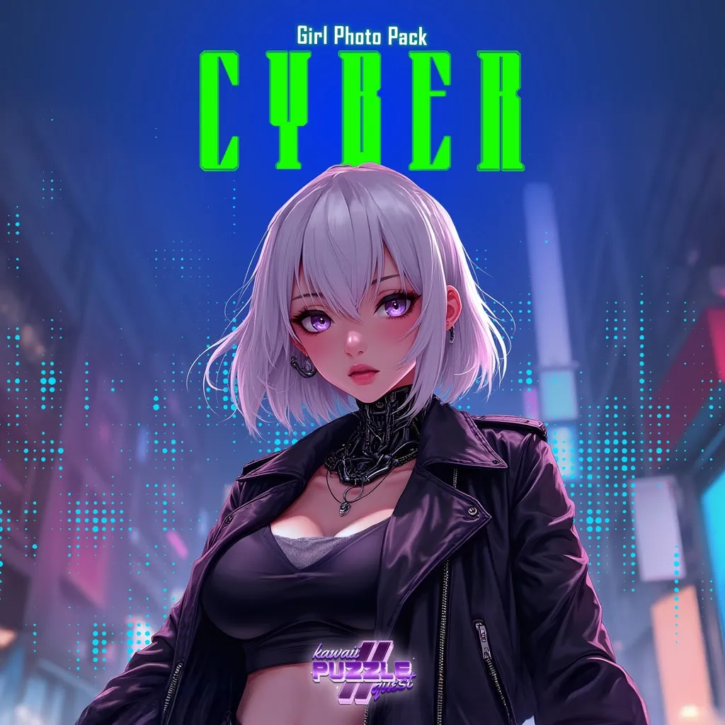 Kawaii Puzzle Quest 2 - Cyber Girl Photo Pack [PS4] cover