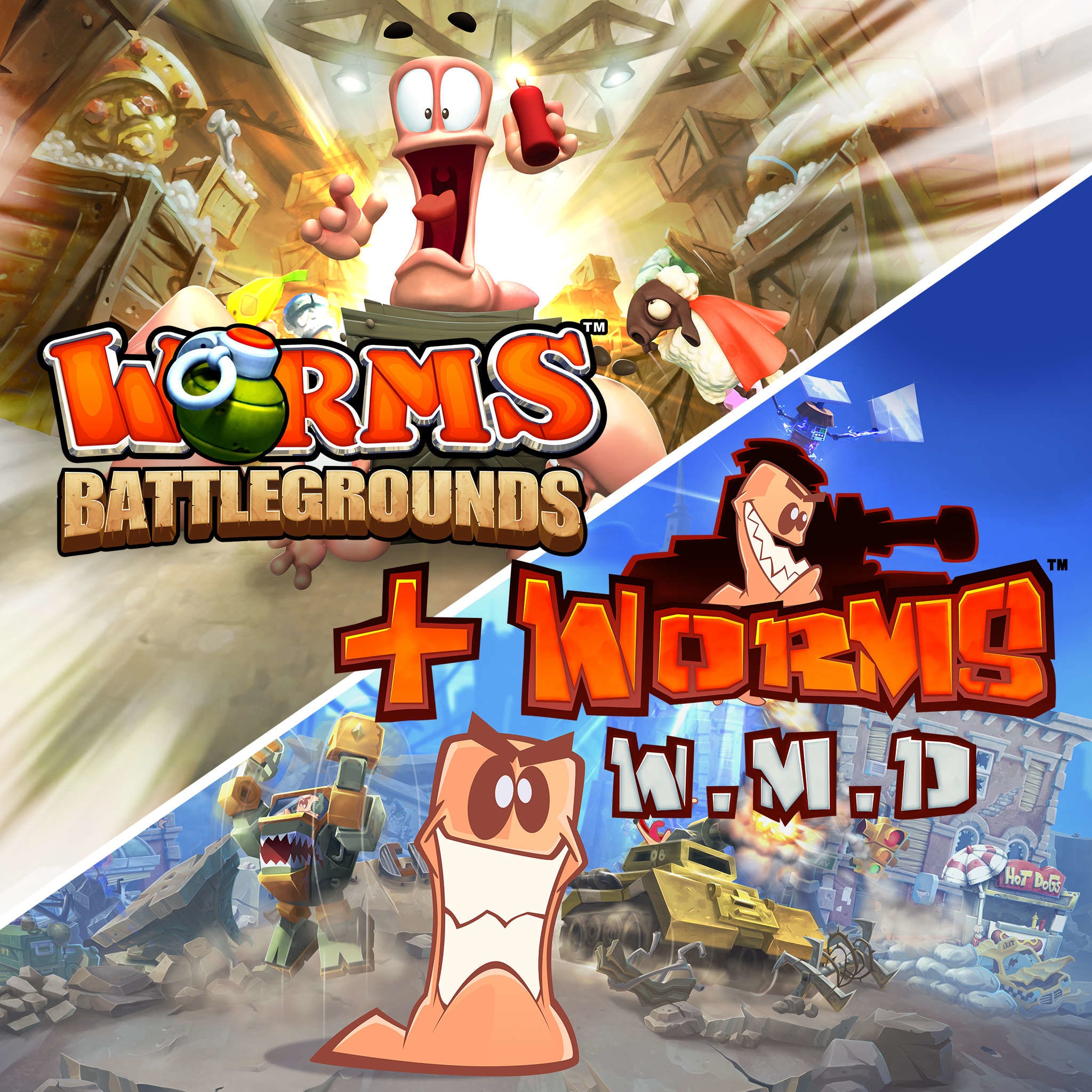 Worms Battlegrounds + Worms W.M.D cover