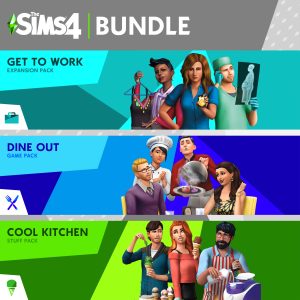 The Sims 4 Bundle - Get to Work, Dine Out, Cool Kitchen Stuff [PS4]