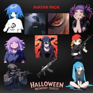 Halloween Memory Quest with Transparent Anime Avatar