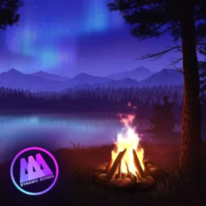 AAA Dynamic Scenes - Aurora Lake Campfire Dynamic Scene [PS4, PS5]