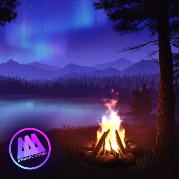 AAA Dynamic Scenes - Aurora Lake Campfire Dynamic Scene [PS4,&nbsp;PS5] - изображение 1