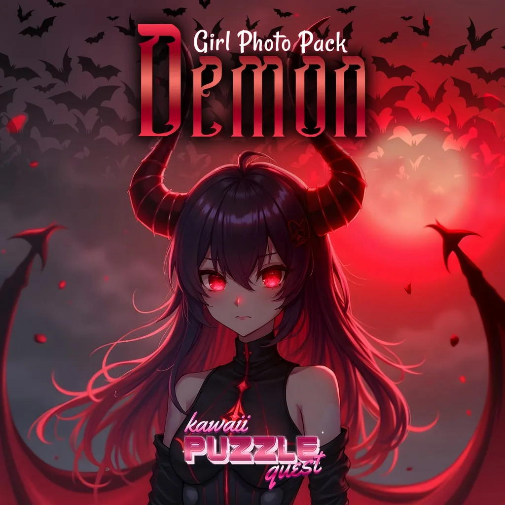 Kawaii Puzzle Quest - Demon Girl Photo Pack [PS4] - изображение 1