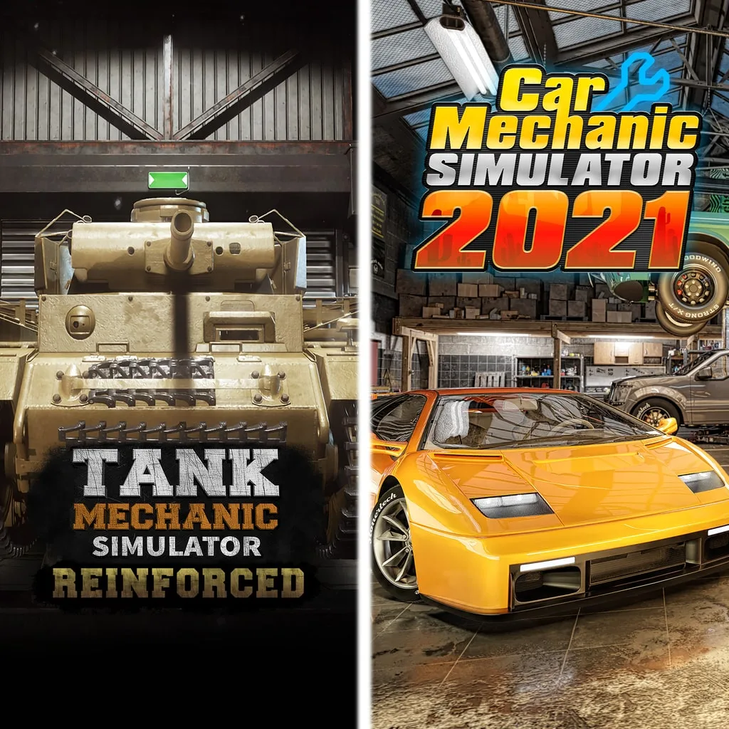 Tank Mechanic Simulator &amp; Car Mechanic Simulator 2021 [PS4] cover