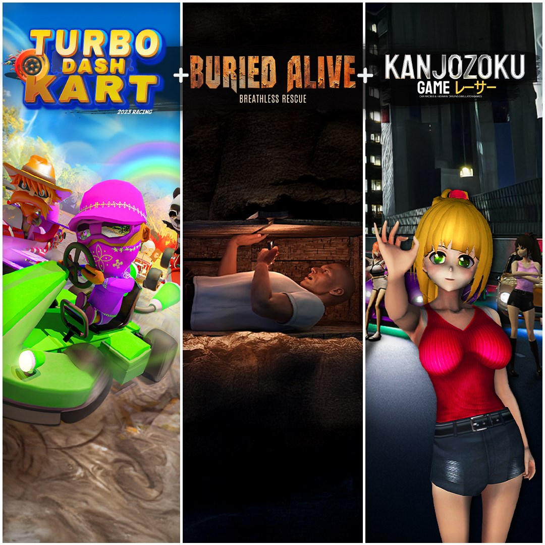 Turbo Dash Kart & Buried Alive & Kanjozoku Game. Изображение 1