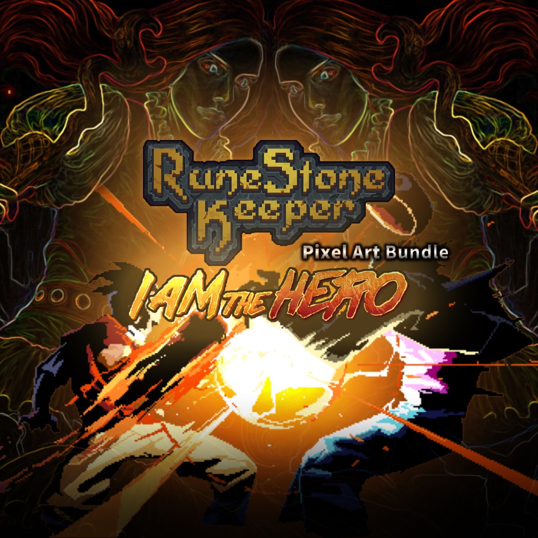 RuneStone Keeper and I am the hero PixelArt Bundle. Изображение 1