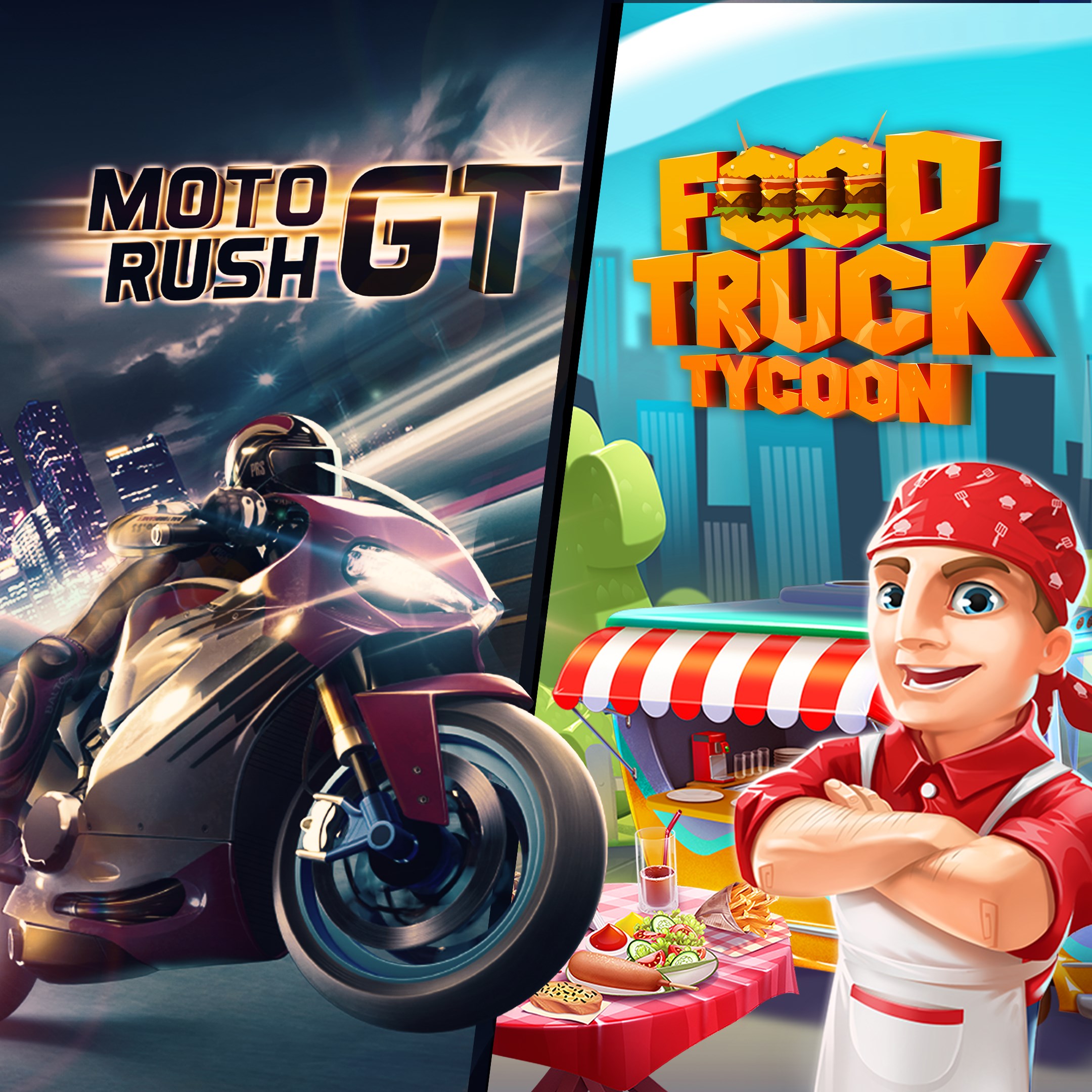 Moto Rush GT + Food Truck Tycoon. Изображение 1