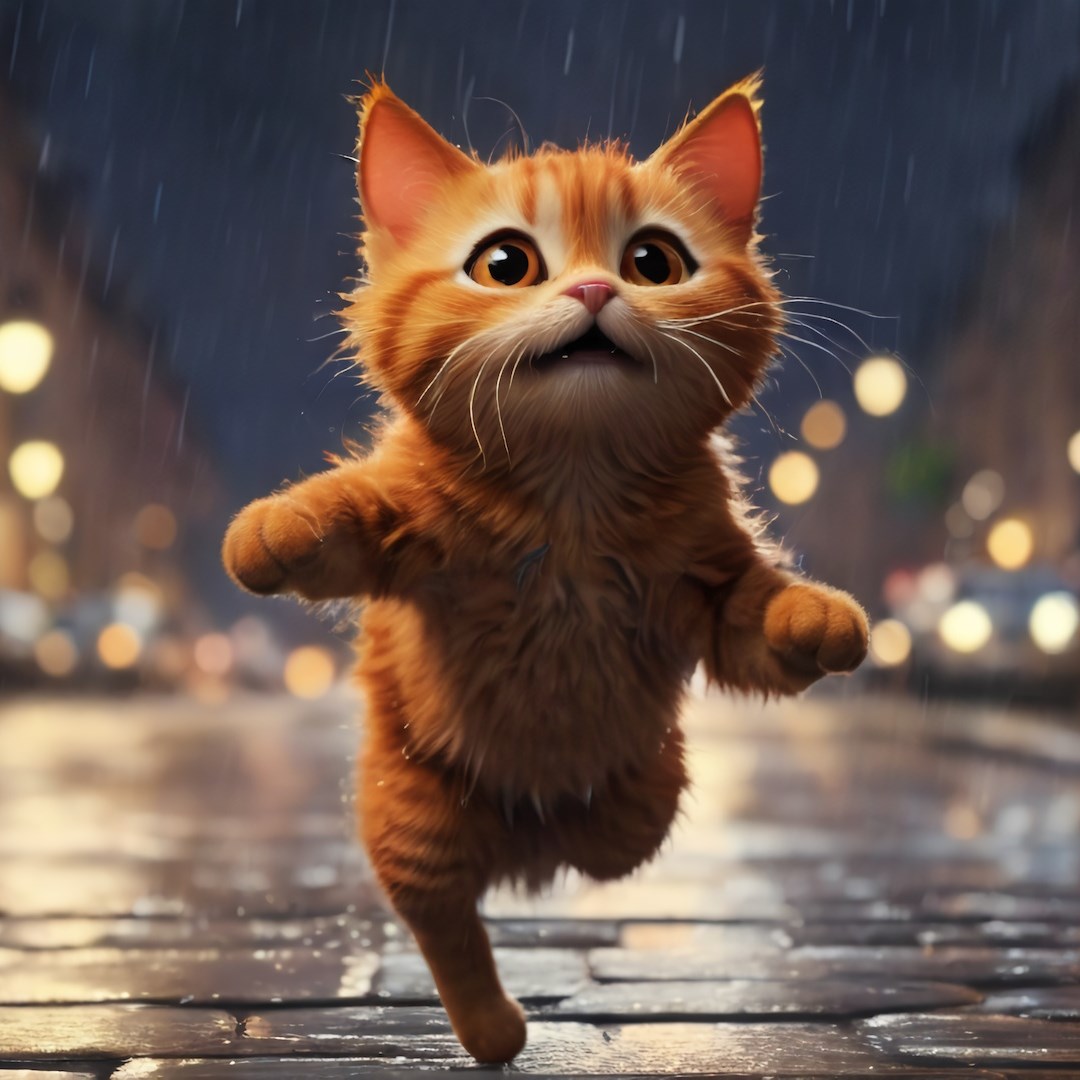 Cat in Rain. Изображение 1